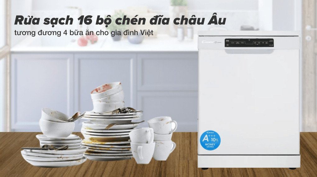 máy rửa chén độc lập candy cdpn 4d620pw/e