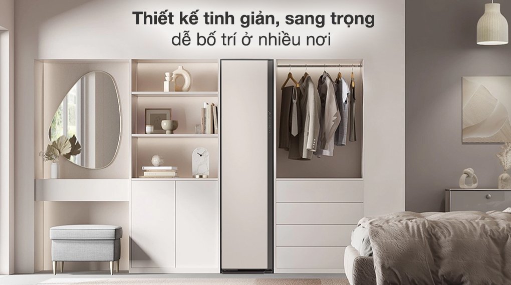 tủ chăm sóc quần áo thông minh samsung inverter bespoke airdresser 3 móc df60a8500eg/sv