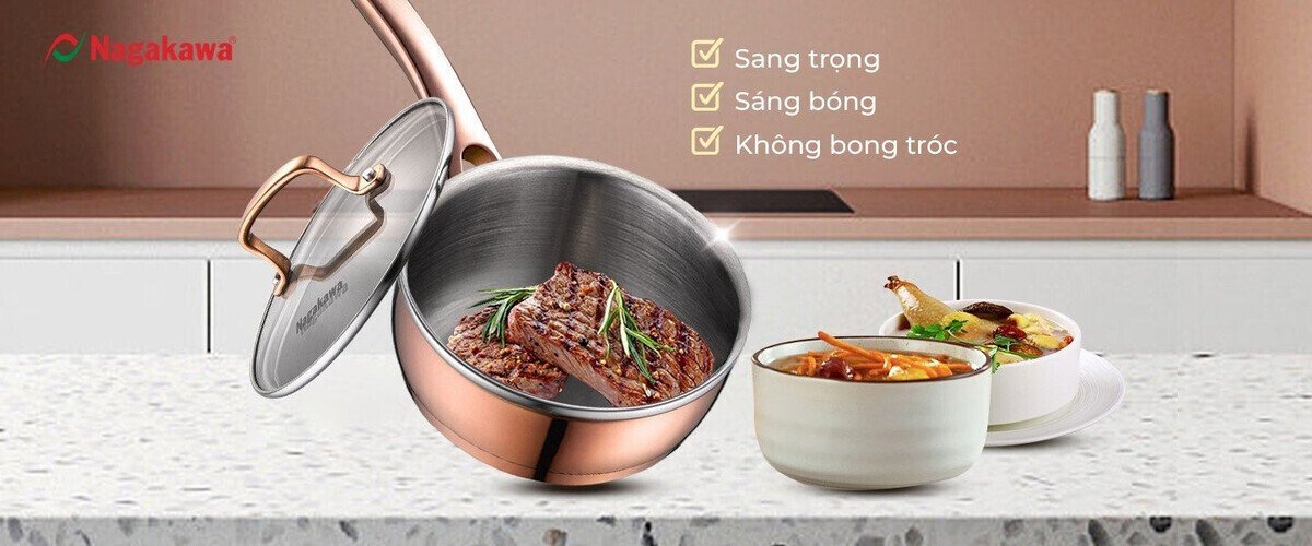 nồi inox 304 đa đáy cán dài nag1358-16