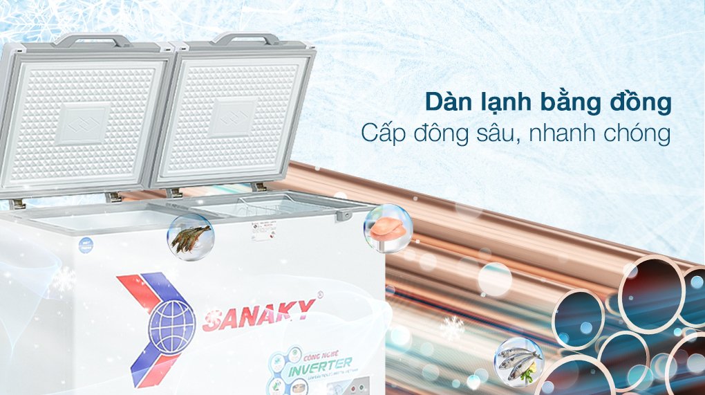 tủ đông sanaky inverter 260 lít vh-3699w4k