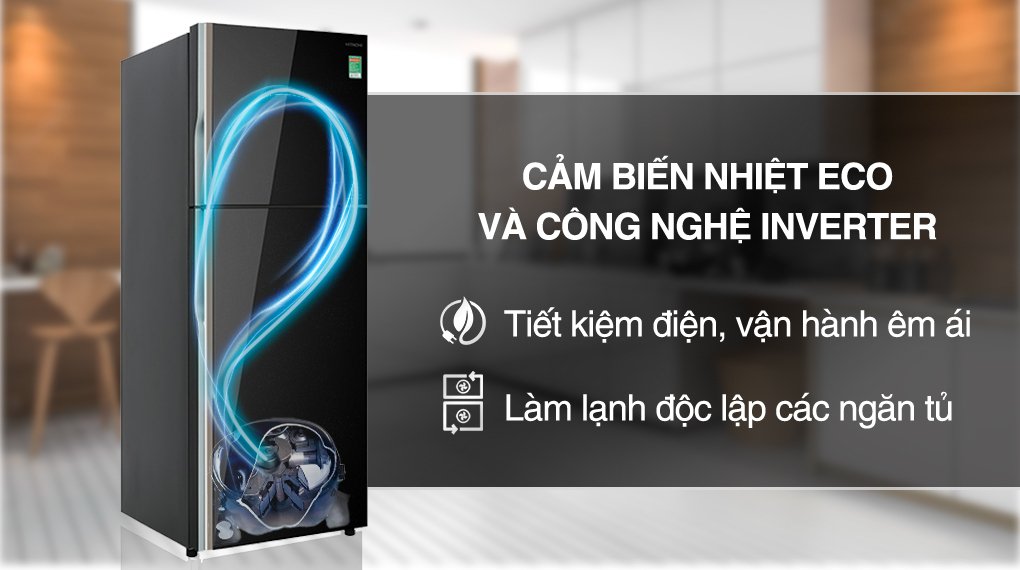 tủ lạnh hitachi inverter 366 lít r-fvx480pgv9 gbk