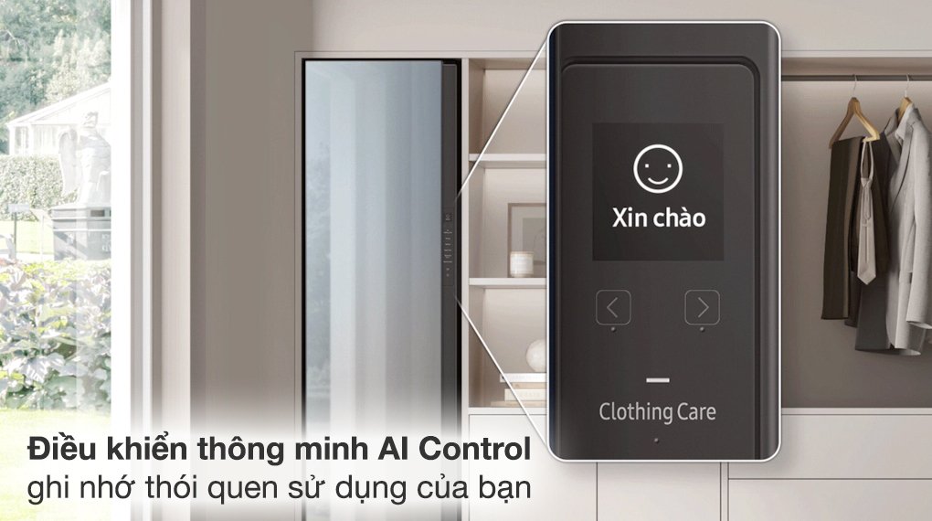 tủ chăm sóc quần áo thông minh samsung inverter bespoke airdresser 3 móc df60a8500eg/sv