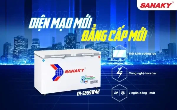 tủ đông sanaky vh-5699w4k 2 chế độ
