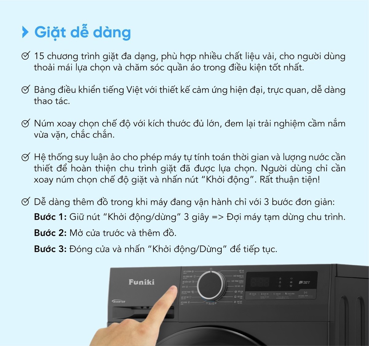 máy giặt lồng ngang funiki hwm f8105adg inverter 10.5kg