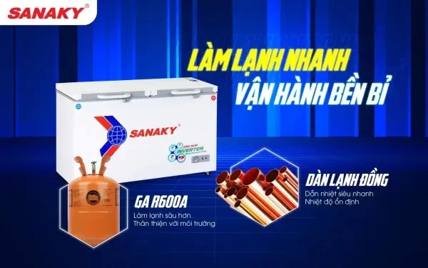 tủ đông sanaky vh-5699w4k 2 chế độ