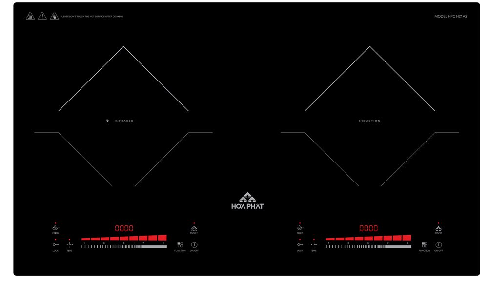 bếp đôi điện từ hồng ngoại hòa phát hpc h21a2