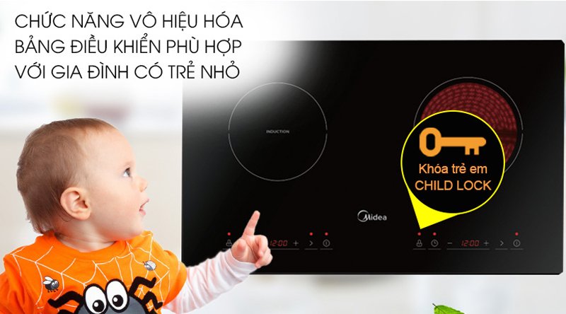 bếp từ hồng ngoại lắp âm midea mc-ihd361