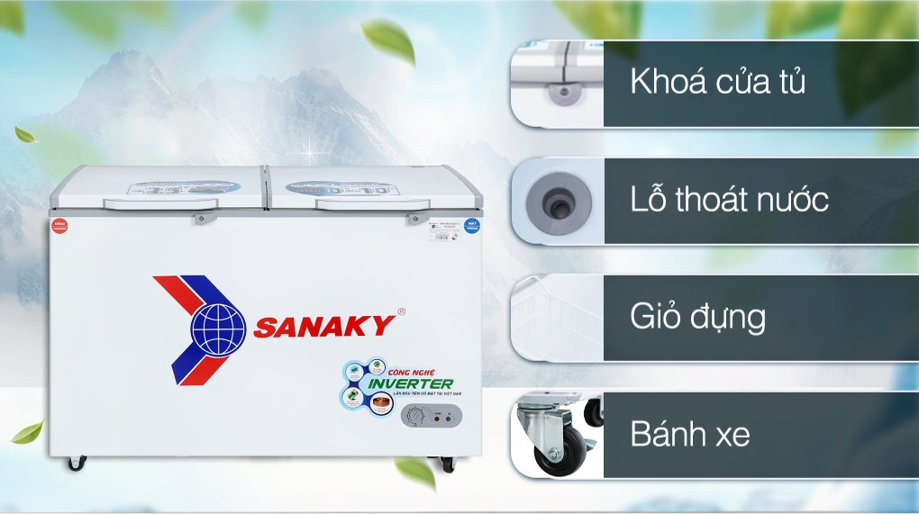 tủ đông sanaky inverter 365 lít vh-5699w3
