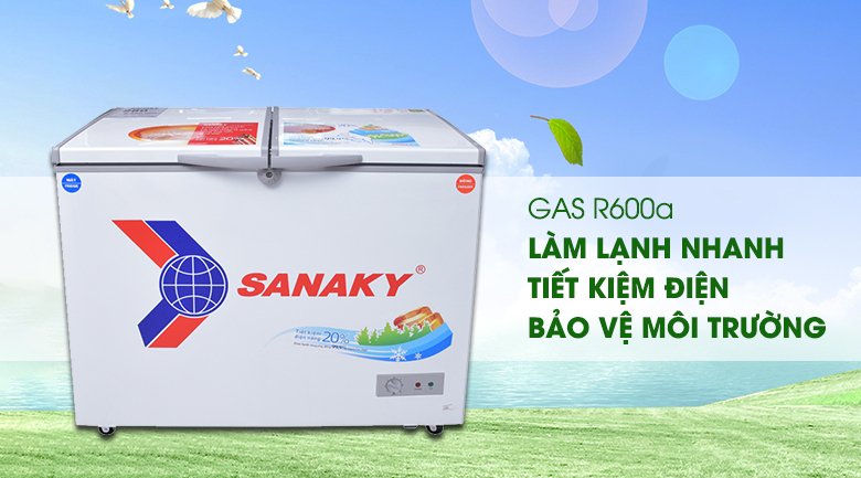 tủ đông sanaky vh-2899w1 (280 lít, dàn lạnh đồng)