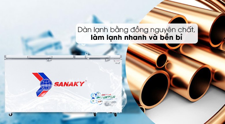 tủ đông inverter sanaky vh-6699hy3, 1 ngăn đông 660 lít