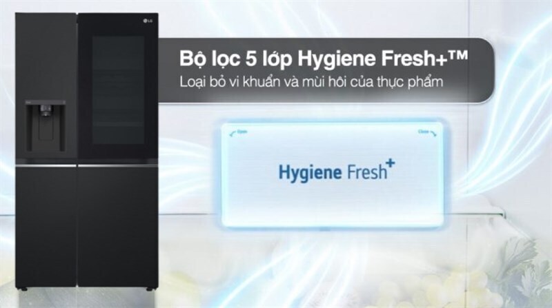 tủ lạnh lg inverter 635 lít side by side instaview gr-g257bl