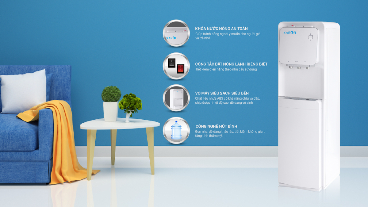 cây nước nóng lạnh karofi hc19