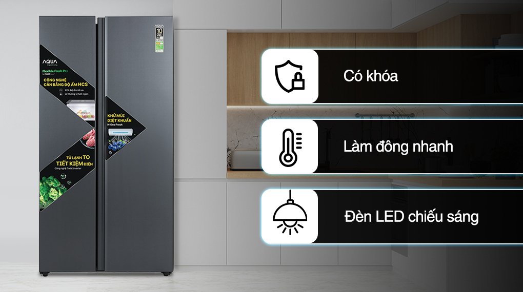 tủ lạnh aqua inverter 646 lít aqr-s682xa(slb)