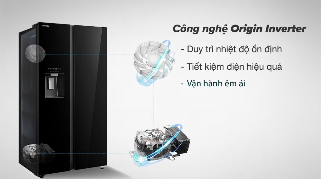 tủ lạnh toshiba inverter 568 lít side by side gr-rs755wia-pgv(22)-xk