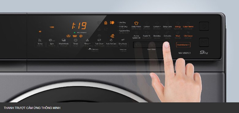 máy giặt panasonic inverter 9kg na-v90fc1lvt