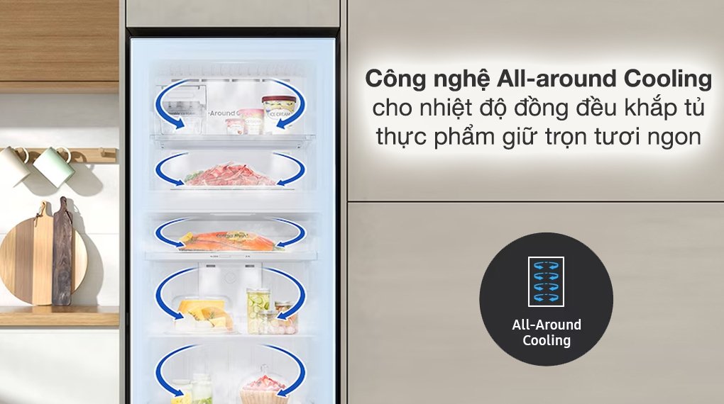 tủ lạnh samsung inverter 460 lít bespoke rt47cb66868asv