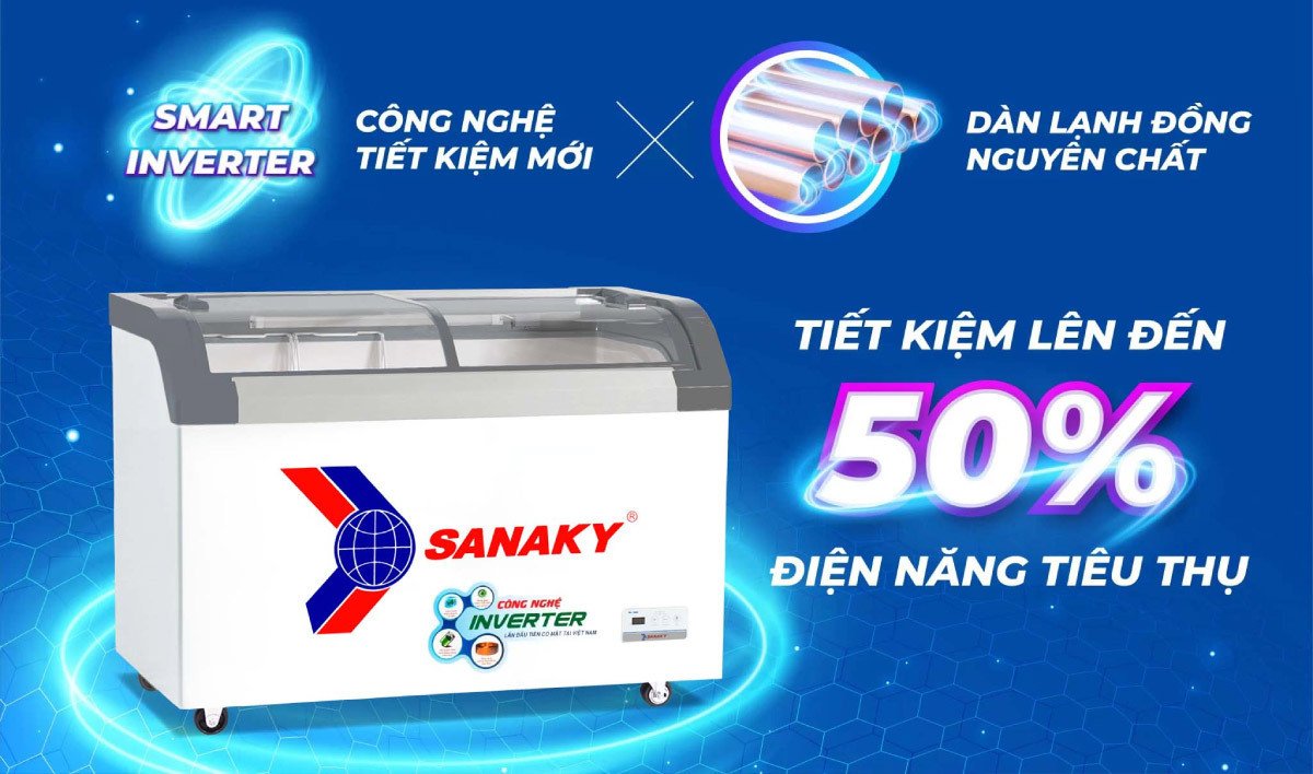 tủ đông sanaky inverter 350 lít vh-4899k3b