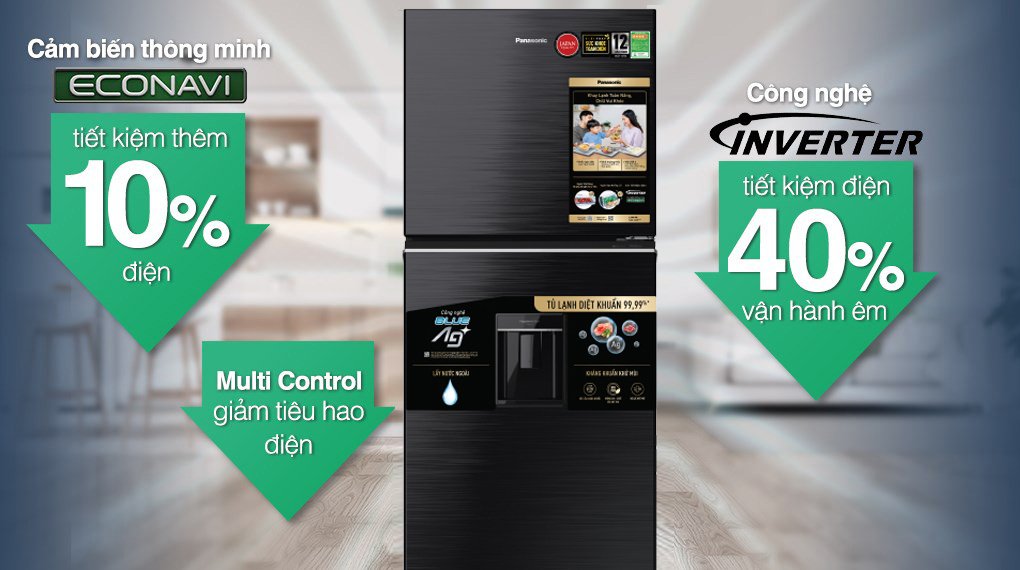 tủ lạnh panasonic inverter 326 lít nr-tl351gvkv