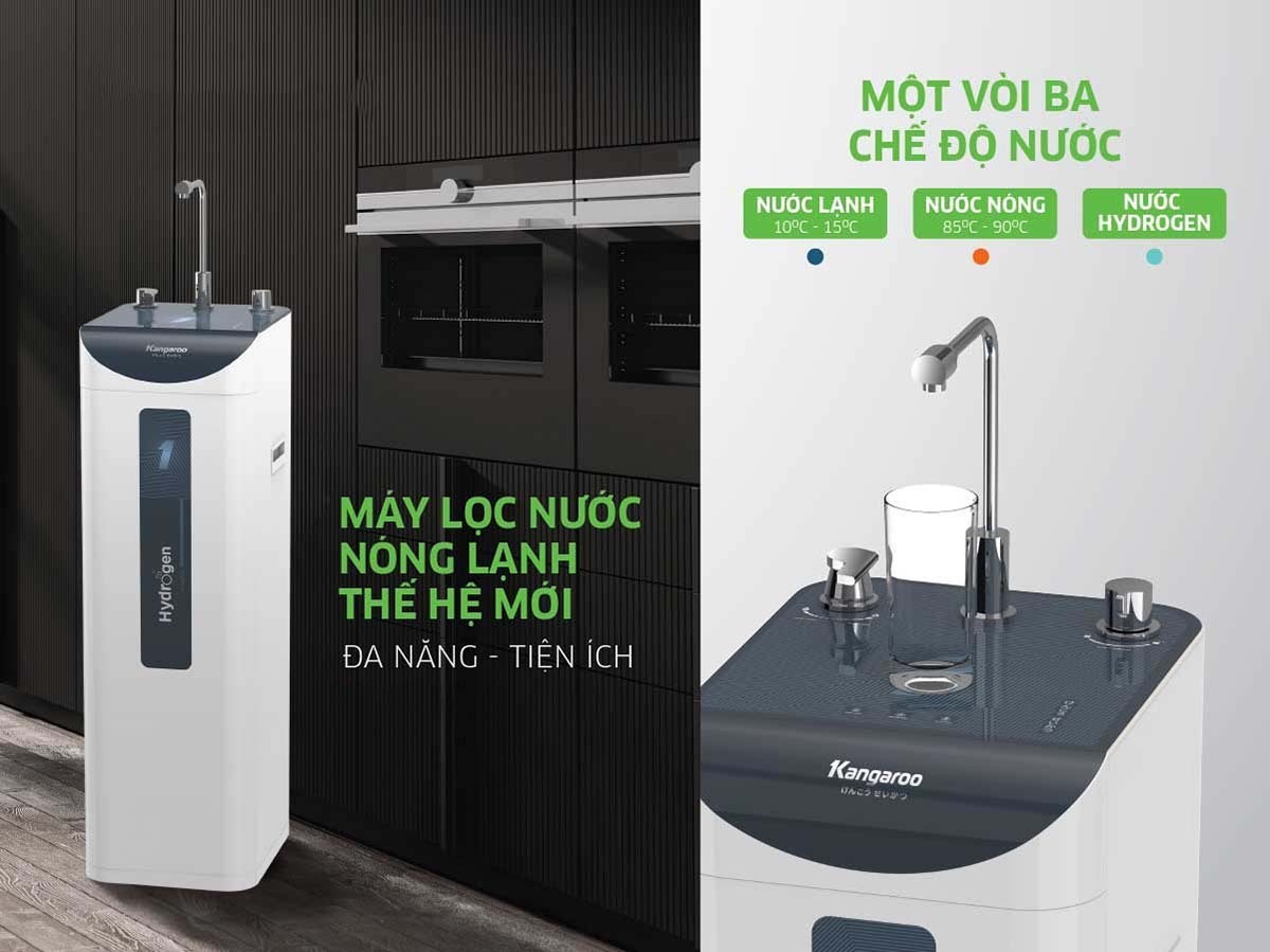 máy lọc nước kangaroo slim hydrogen tích hợp nóng lạnh kg10a9s