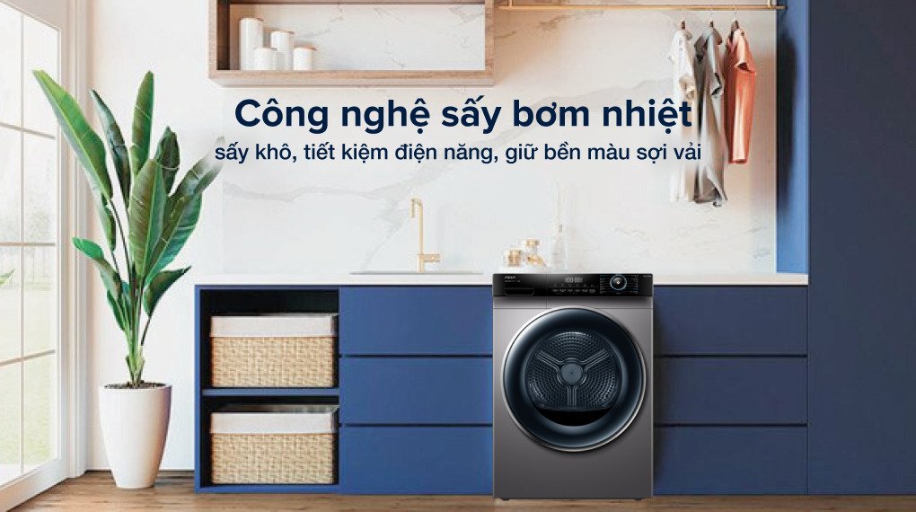 máy sấy bơm nhiệt aqua 10 kg aqh-h1000j(ps)