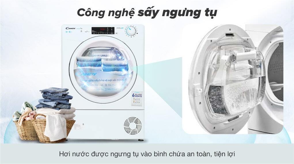 máy sấy ngưng tụ candy 8 kg csoc8te-s