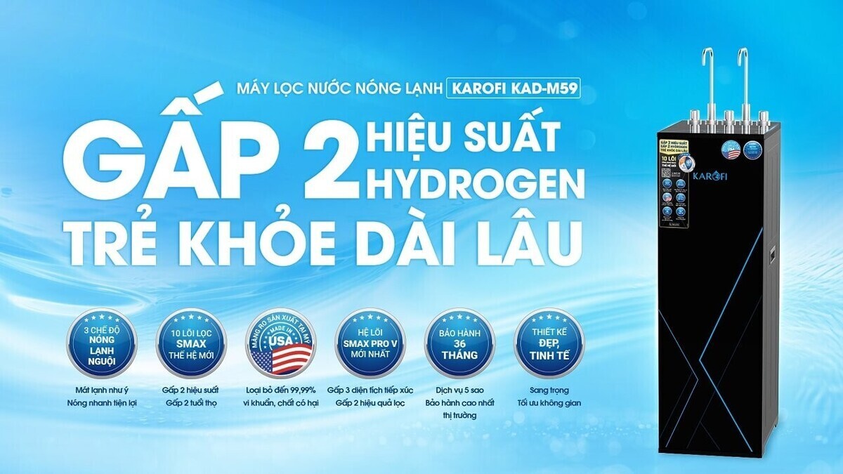 máy lọc nước nóng lạnh karofi kad-m59