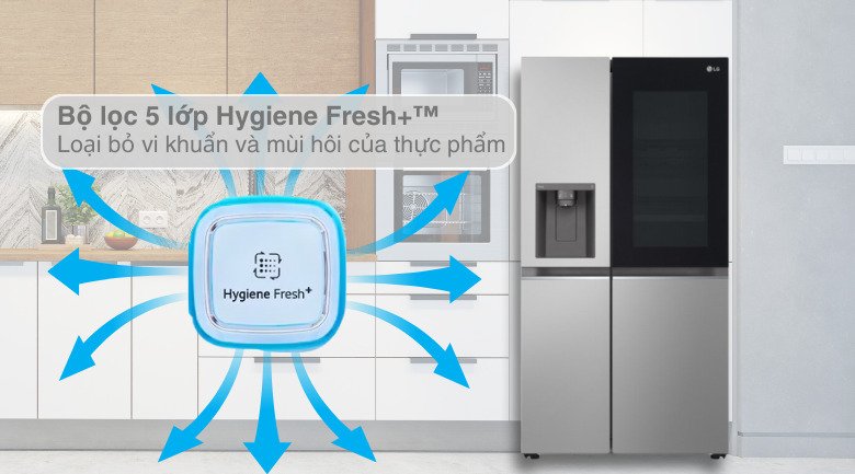 tủ lạnh lg inverter 635 lít side by side instaview gr-g257sv