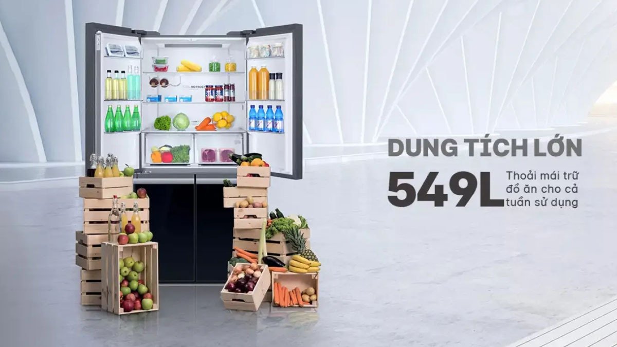 tủ lạnh aqua inverter 549 lít flex cooling aqr-ig636fm (gb)