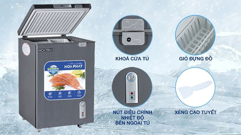 tủ đông mini hòa phát hpf-ad6107g