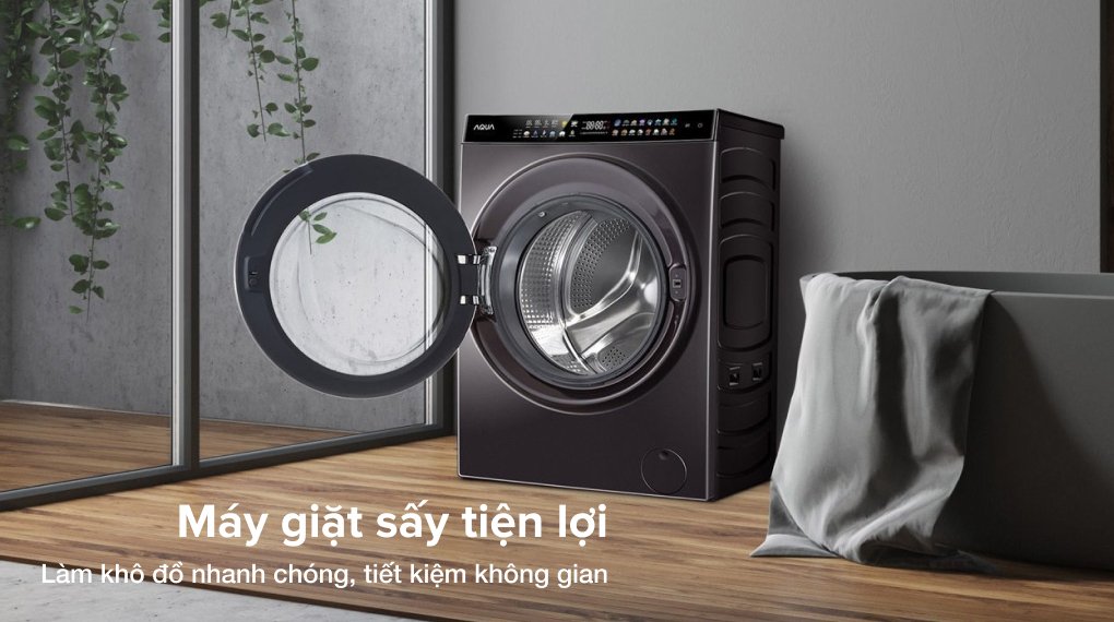 máy giặt sấy aqua inverter giặt 15 kg - sấy 10 kg aqd-dh1500g pp