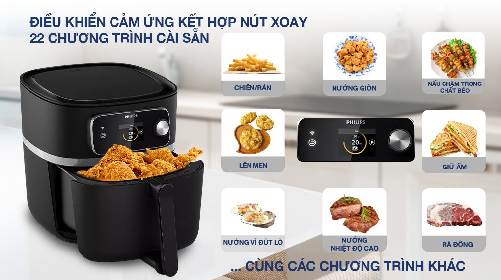 nồi chiên không dầu philips hd9880/90 8.3 lít