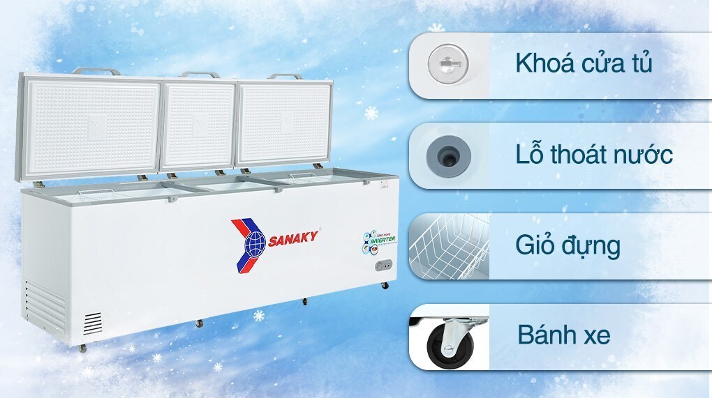 tủ đông sanaky inverter 900 lít vh-1199hy3