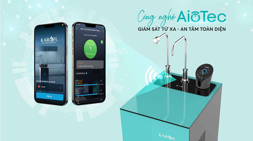 máy lọc nước ro nóng lạnh karofi kad-n91 10 lõi