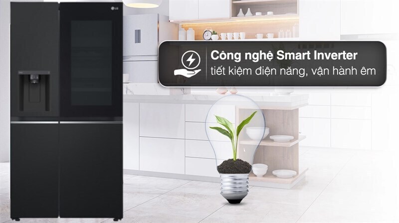 tủ lạnh lg inverter 635 lít side by side instaview gr-g257bl