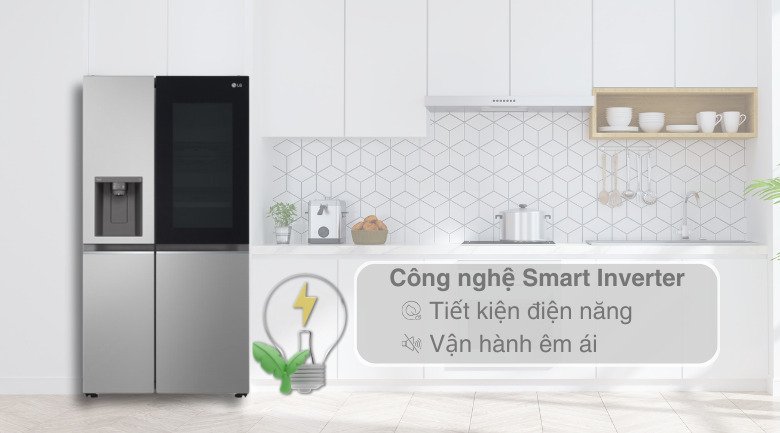 tủ lạnh lg inverter 635 lít side by side instaview gr-g257sv