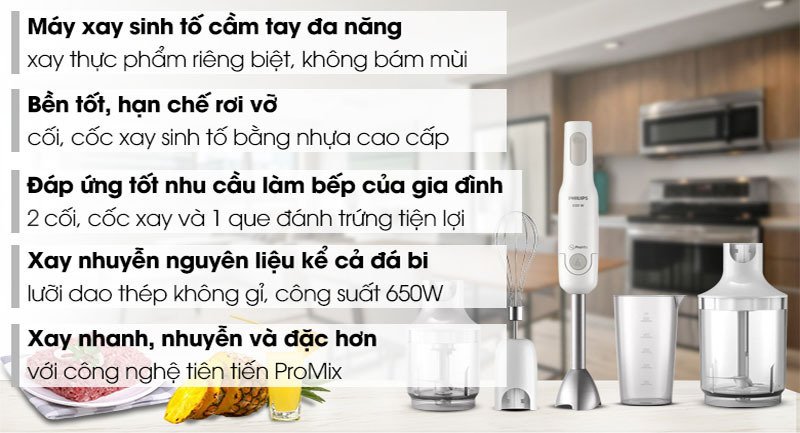 máy xay sinh tố cầm tay philips hr2537