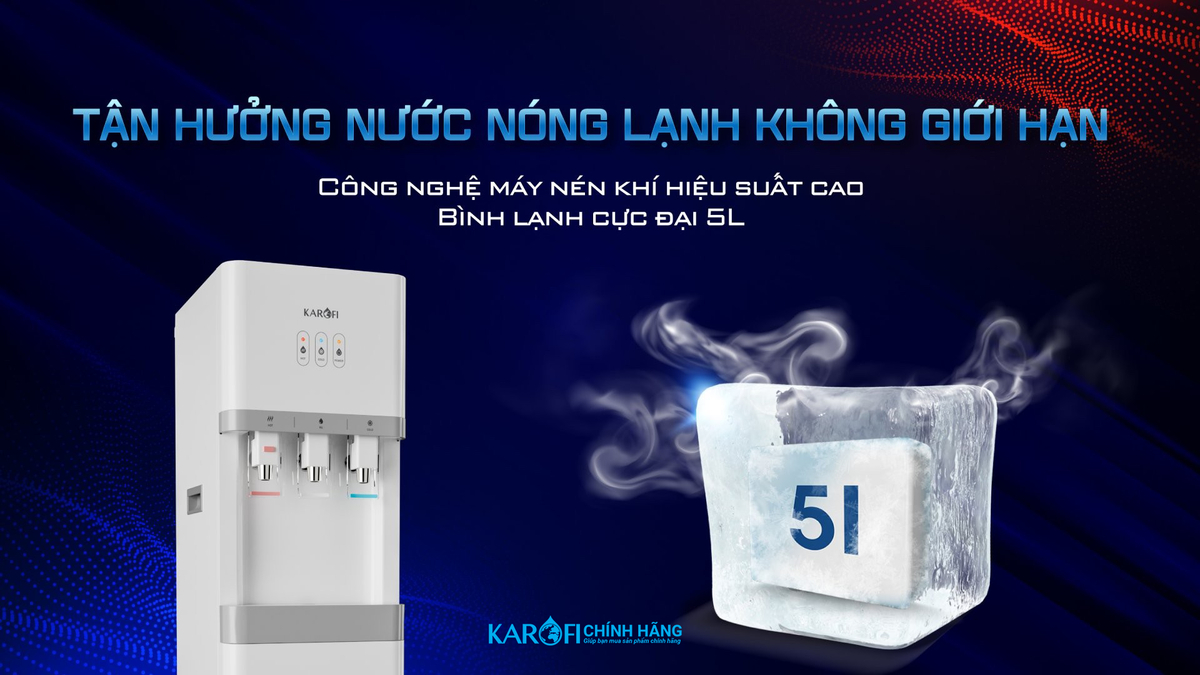 cây nước nóng lạnh karofi hcv208ro