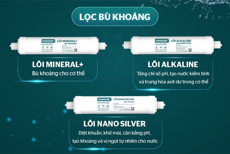 máy lọc nước ro ultrapure 8 lõi sunhouse sha8895kl