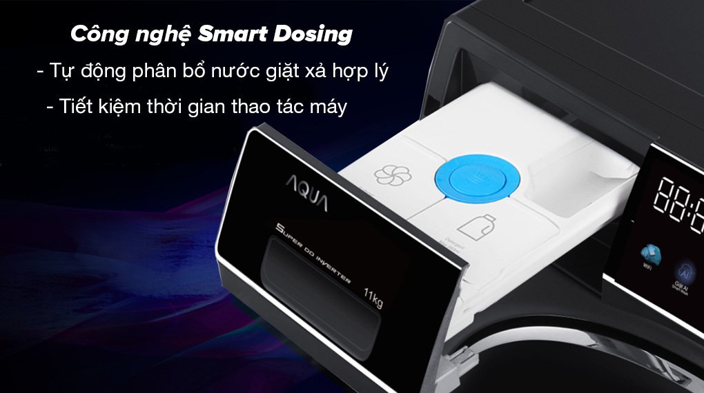 máy giặt aqua inverter 11 kg aqd-ddw1100j bk