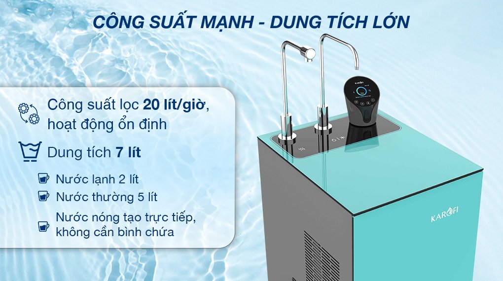 máy lọc nước ro nóng lạnh karofi kad-n91 10 lõi