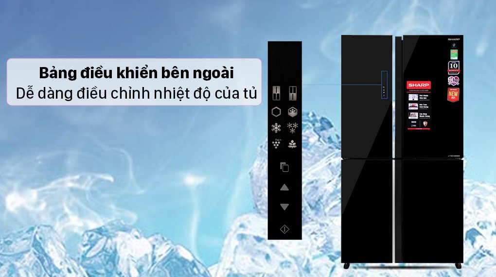 tủ lạnh sharp inverter 525 lít multi door sj-fxp600vg-bk