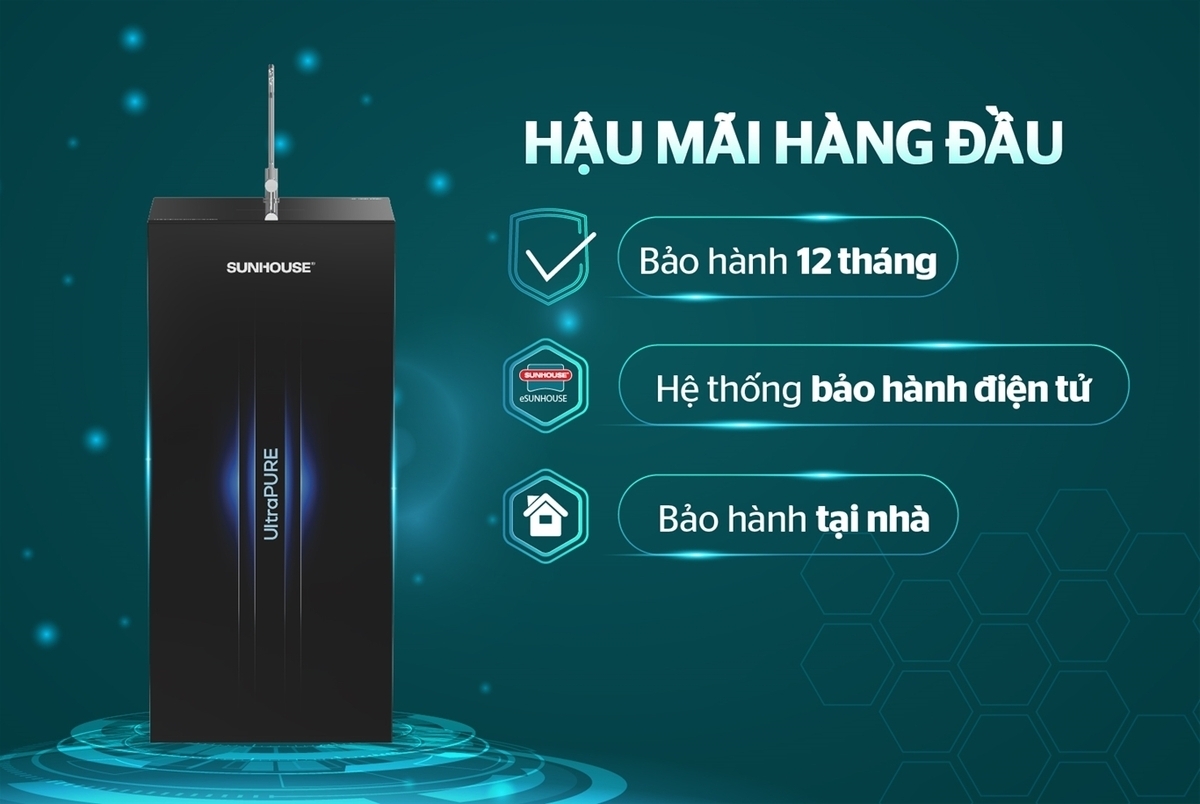 máy lọc nước ro ultrapure 8 lõi sunhouse sha8895kl