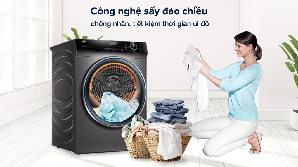 máy sấy bơm nhiệt aqua 10 kg aqh-h1000h ps