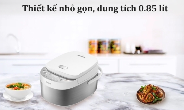 nồi cơm điện tử mini philips 0.85 lít hd3170/66