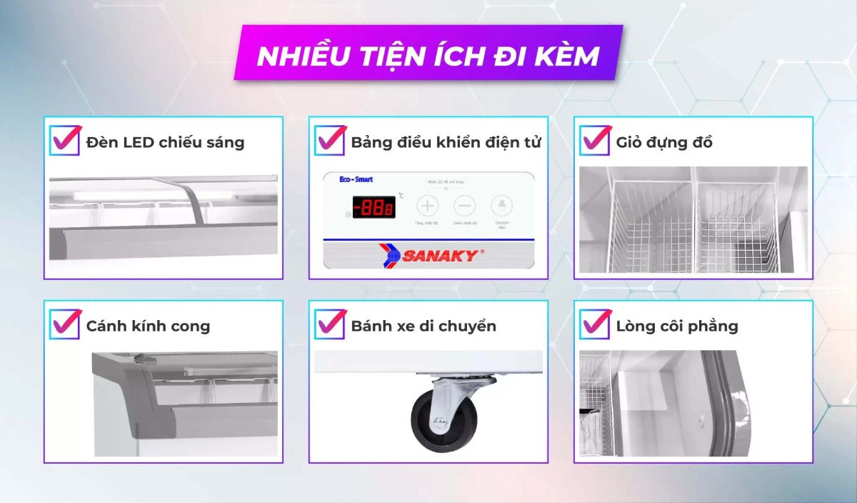 tủ đông sanaky inverter 350 lít vh-4899k3b