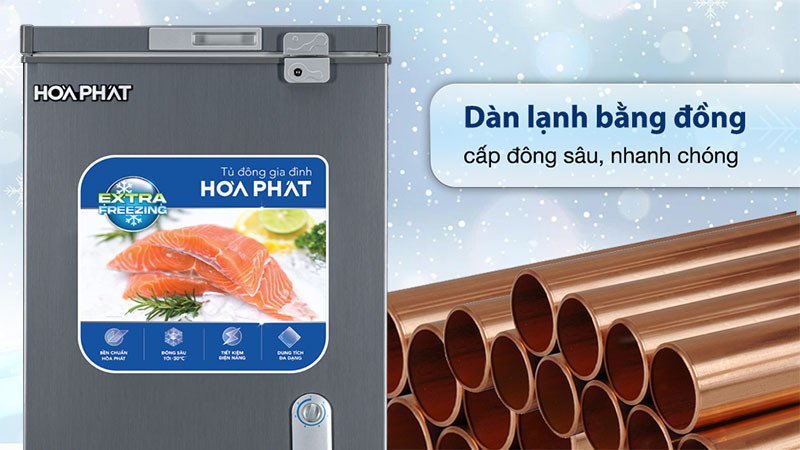 tủ đông mini hòa phát hpf-ad6107g