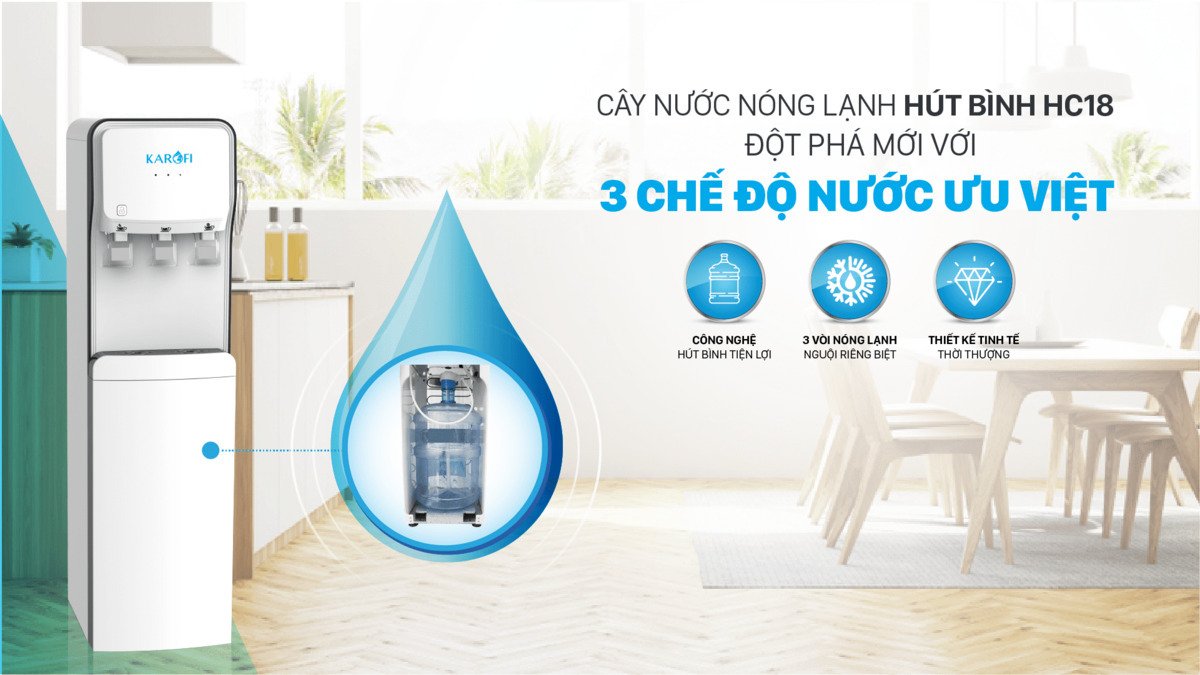 cây nước nóng lạnh karofi hc18