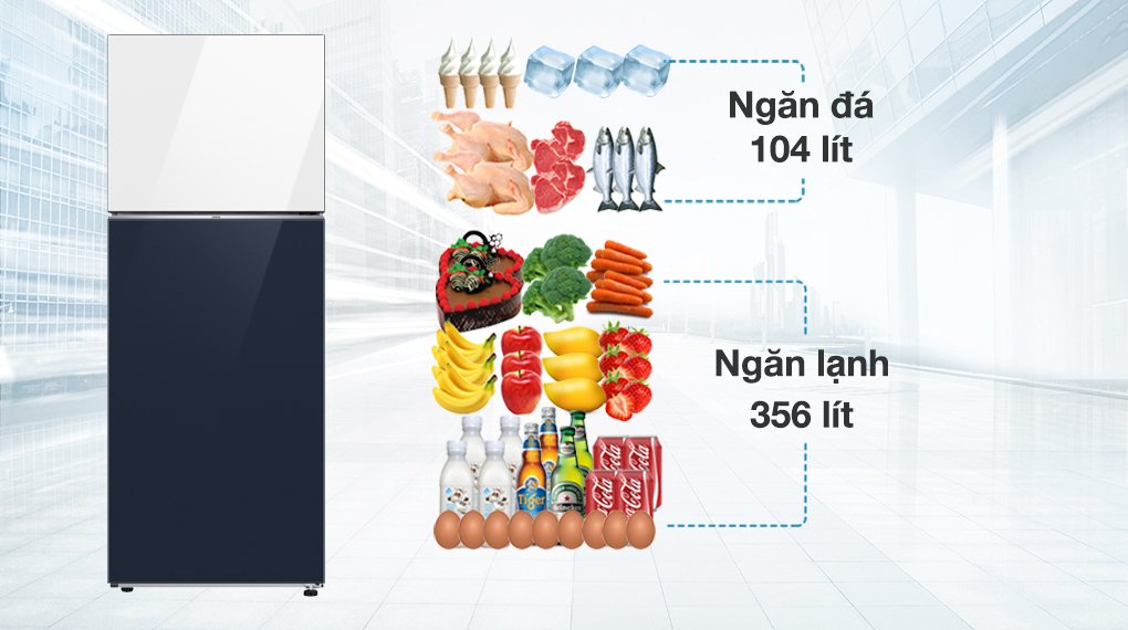 tủ lạnh samsung inverter 460 lít bespoke rt47cb66868asv