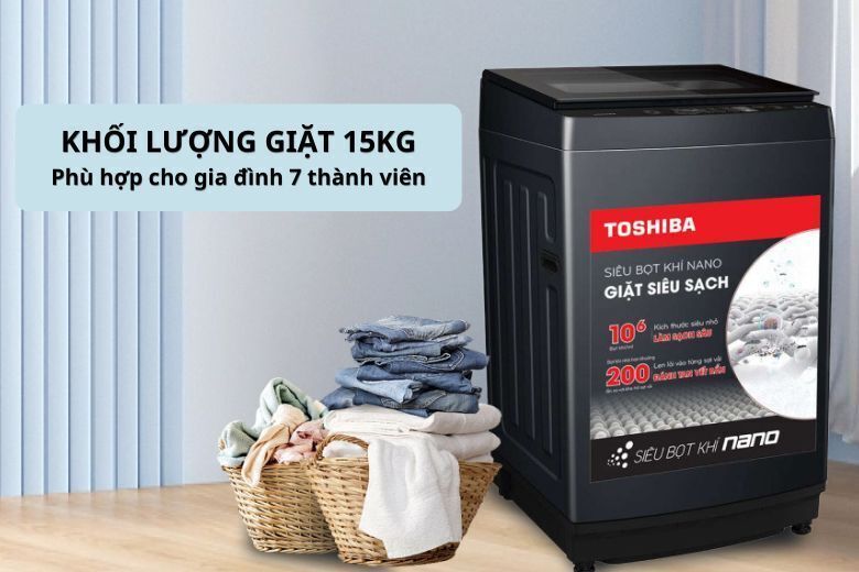 máy giặt toshiba inverter 15 kg aw-dum1600lv(sg) lồng đứng