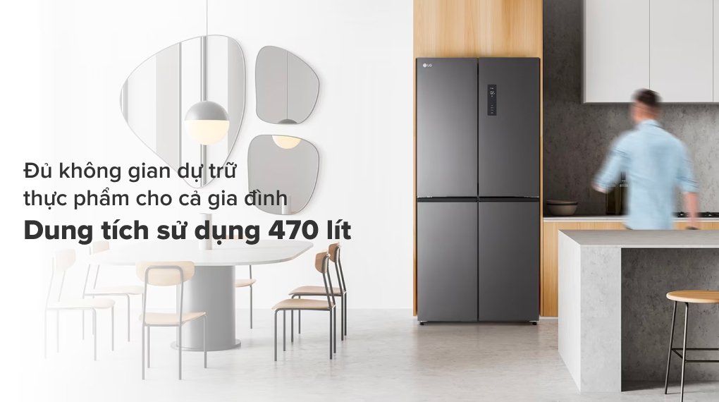 tủ lạnh lg inverter 470 lít multi door gr-b50bl